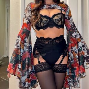 Good Fortune Freedom Ravewear Mesh Bell Sleeves, S/M